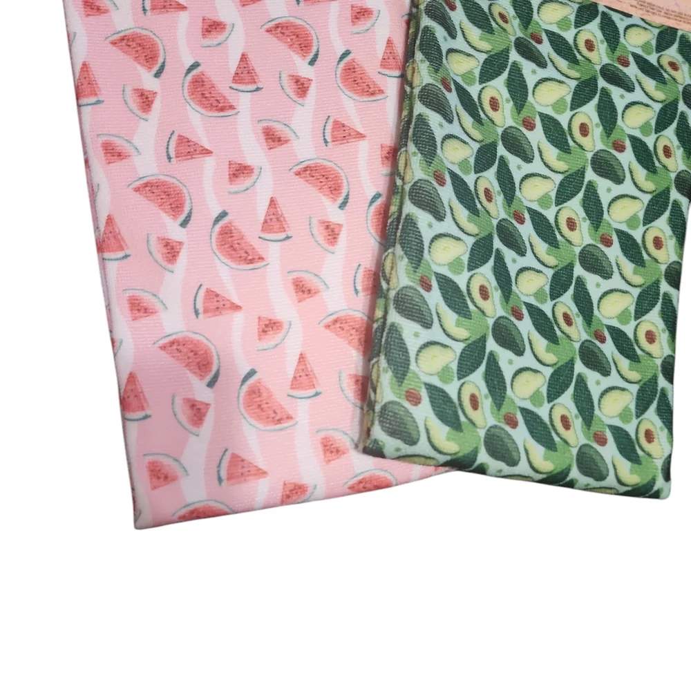2 pc Beach Towel Set Watermelon and Avocado Prints Microfiber